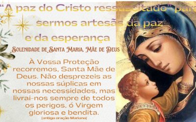 A paz de Cristo ressuscitado para sermos atesãs da paz e da esperança